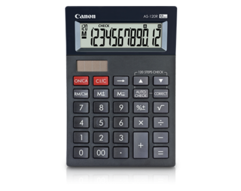 CANON 12DIGIT ARC DESIGN 120 STEPS CHECK CALCULATOR - AS-120R
