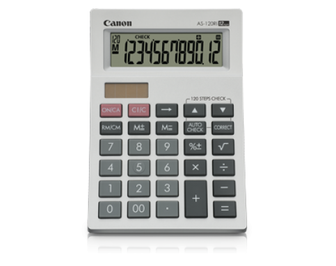 CANON 12DIGIT ARC DESIGN 120 STEPS CHECK CALCULATOR - AS-120R