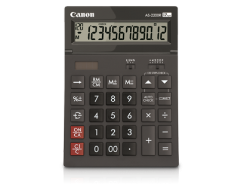 CANON 12DIGIT 120 STEPS CHECK CALCULATOR - AS-2200R